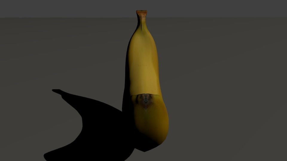 Simple Ripe Banana Low-poly 3D model_0