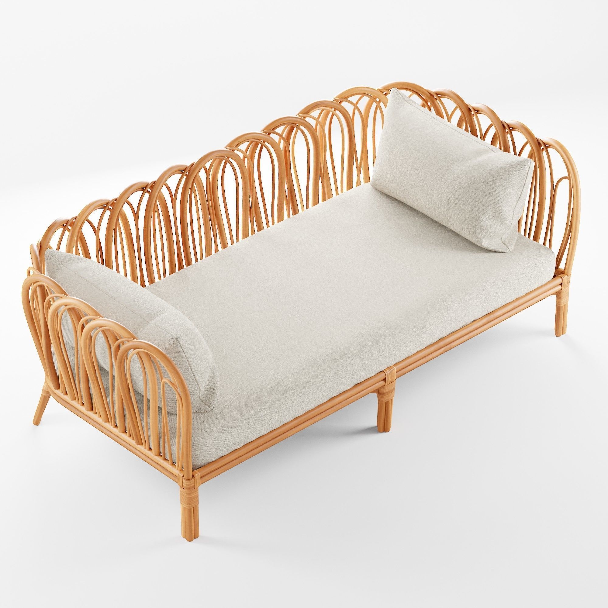 Melody Rattan Daybed 3D model_4
