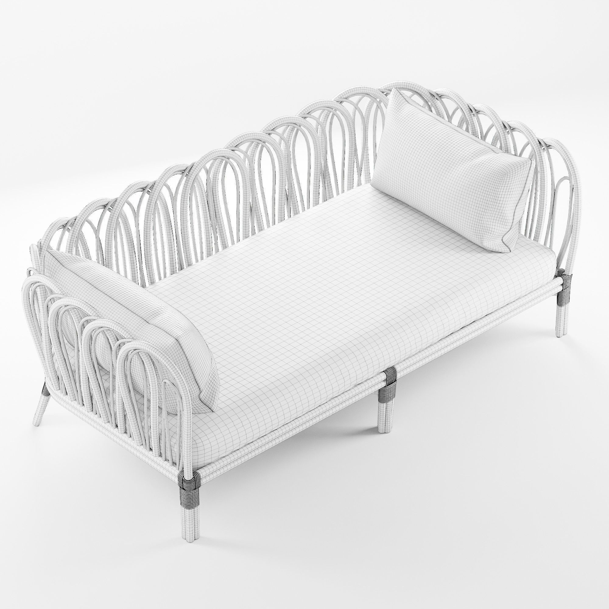 Melody Rattan Daybed 3D model_5