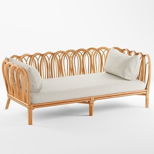 Melody Rattan Daybed 3D model