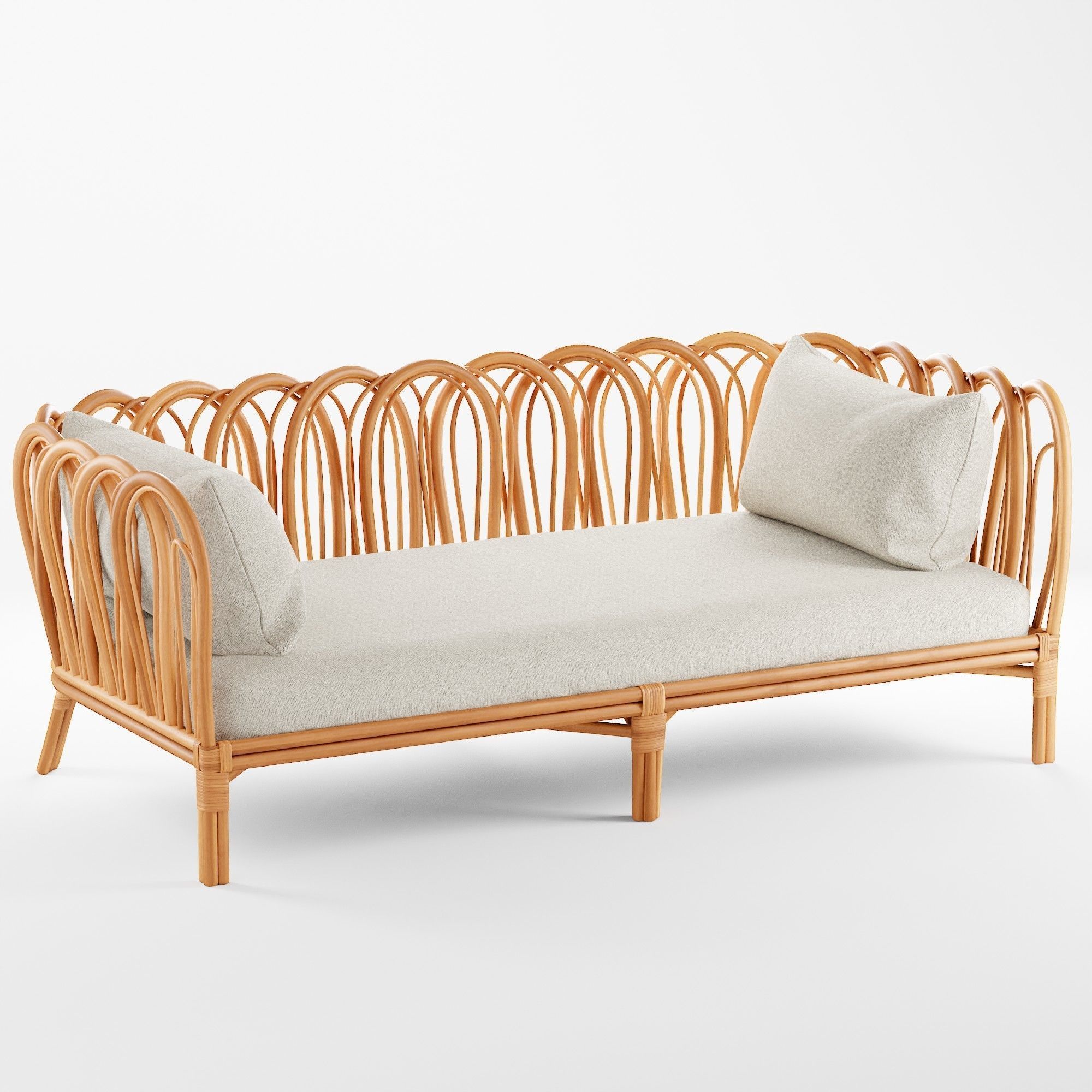 Melody Rattan Daybed 3D model_0