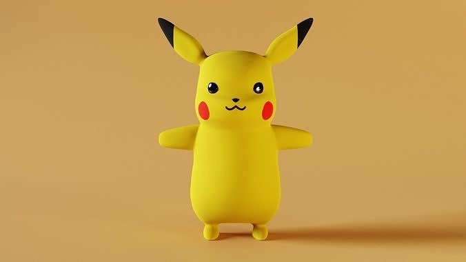 Pikachu toy Low-poly 3D model
