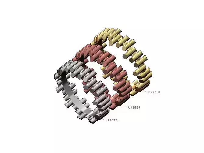 Modern gold wire pattern fashion band US size 6 7 8