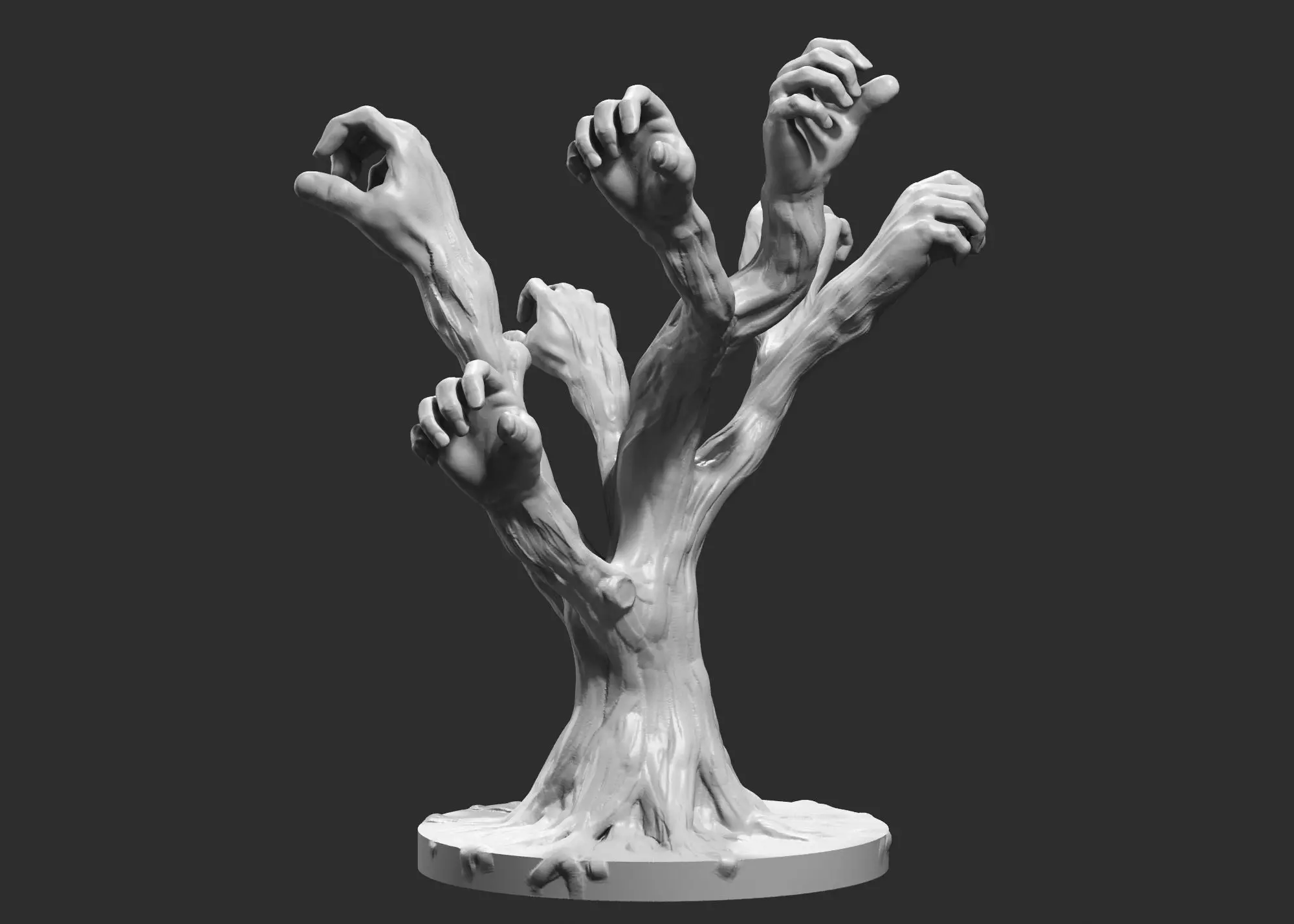 tree hand modern sculpture 3d print model 70 3D print model