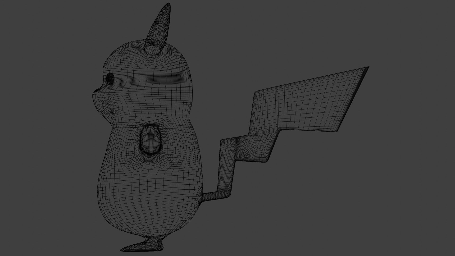 Plush Pikachu Low-poly 3D model_6