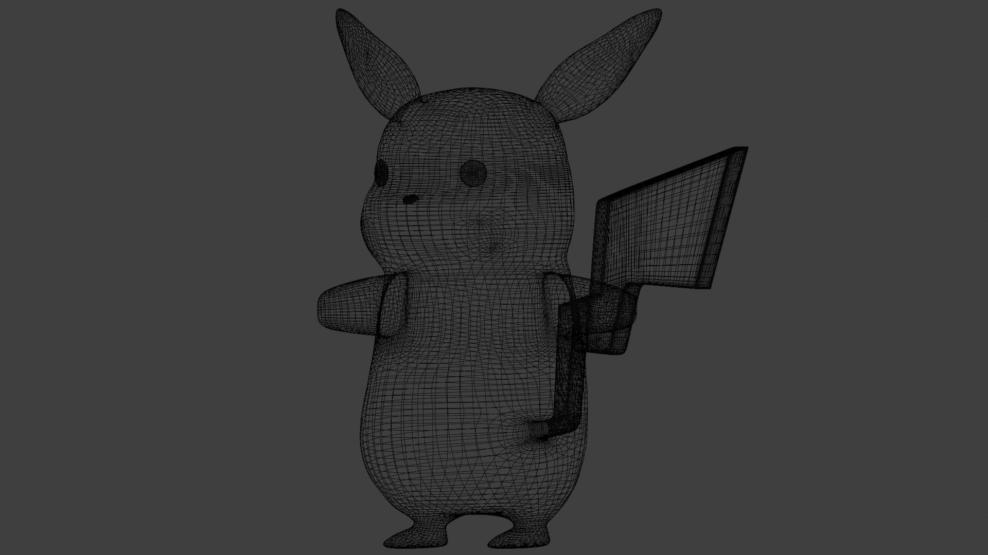 Plush Pikachu Low-poly 3D model_7