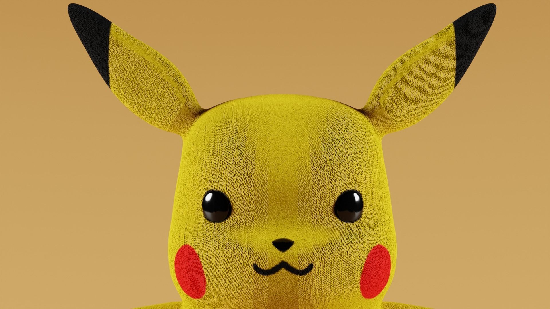 Plush Pikachu Low-poly 3D model_4