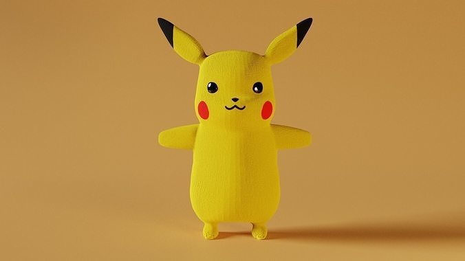 Plush Pikachu Low-poly 3D model