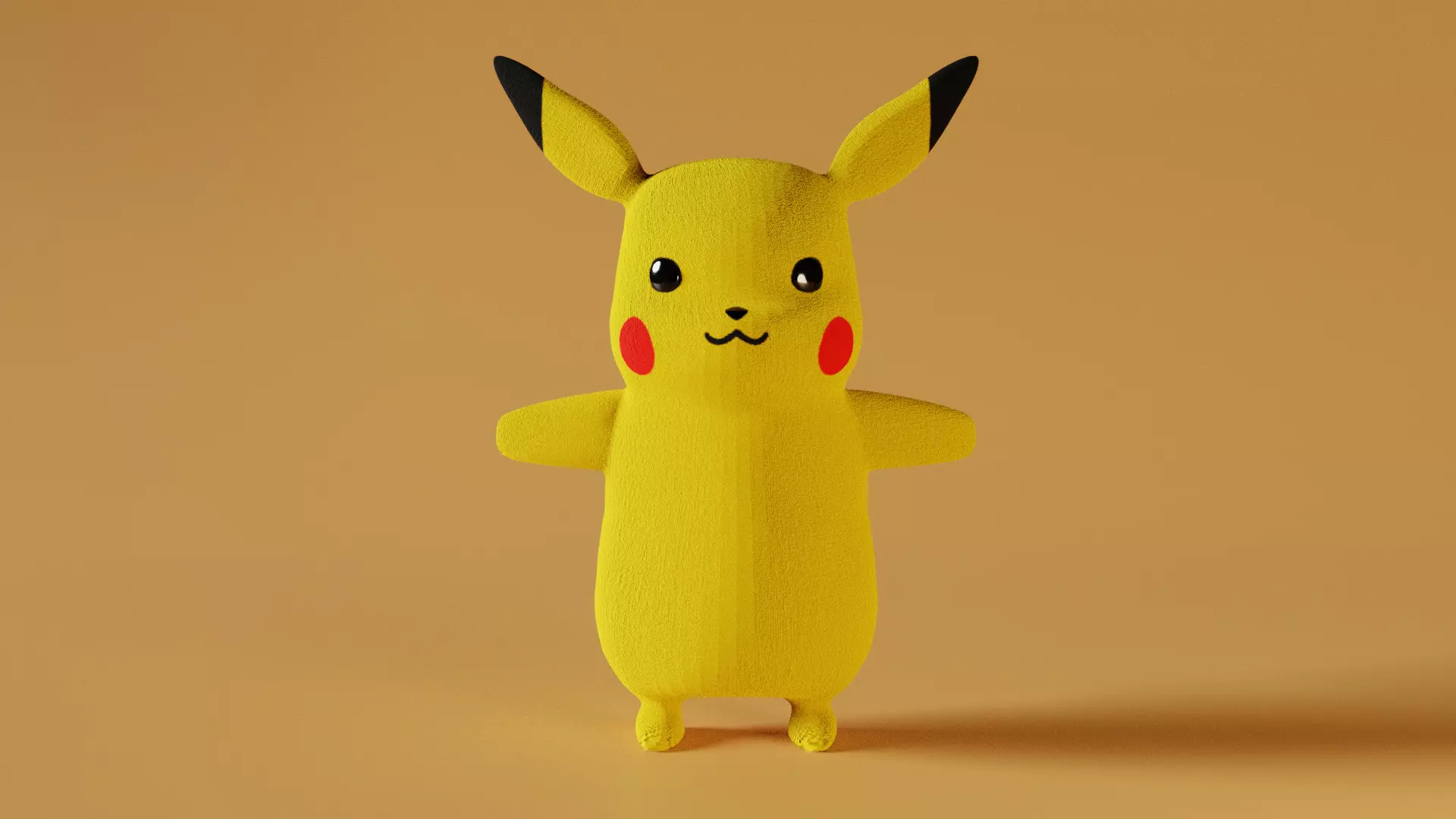Plush Pikachu Low-poly 3D model_0