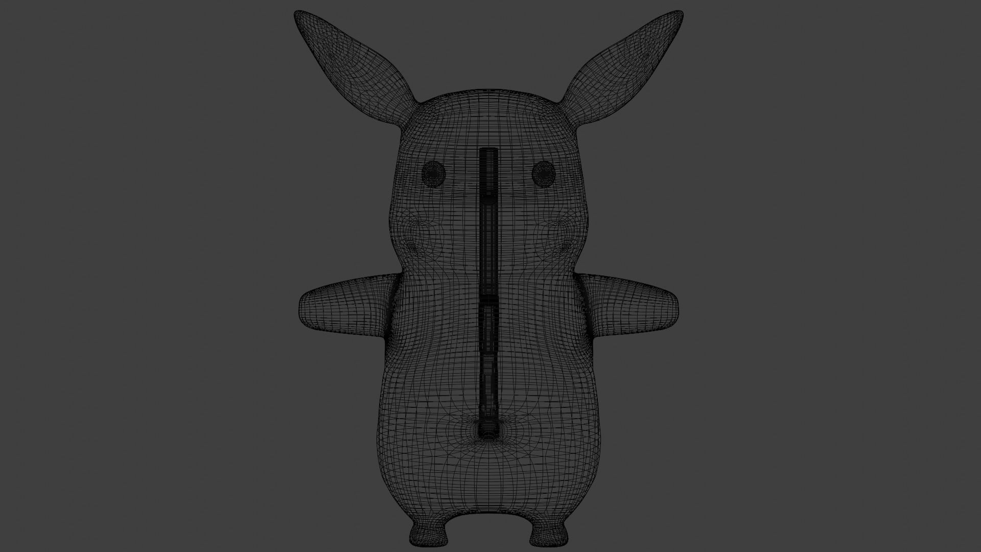 Plush Pikachu Low-poly 3D model_5