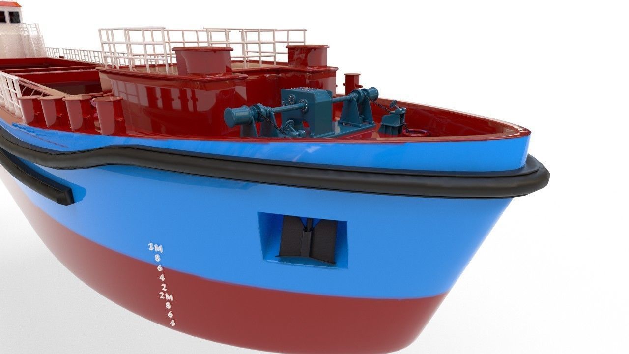 windlass chain pulley Low-poly 3D model_6