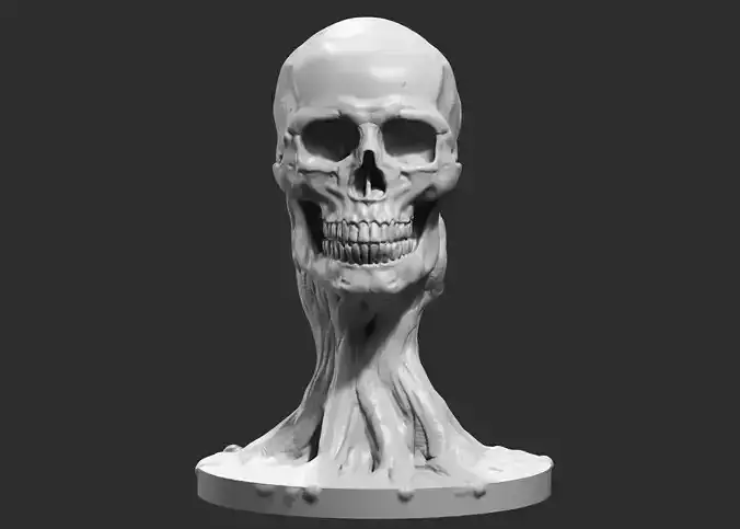 skull head modern sculpture 3d print model 71 3D print model