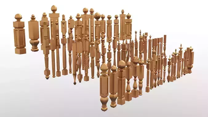 MEGA Handrail Baluster Collections 3D model