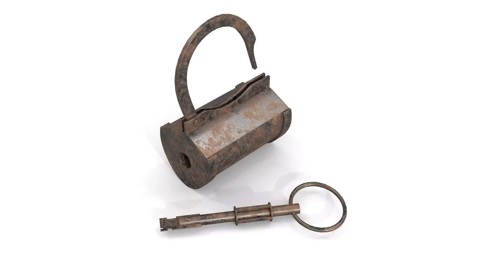 Antique Padlock Low-poly 3D model