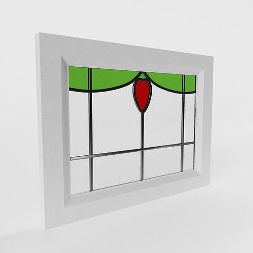 Antique Stained Glass Window 3D model