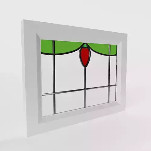 Antique Stained Glass Window 3D model