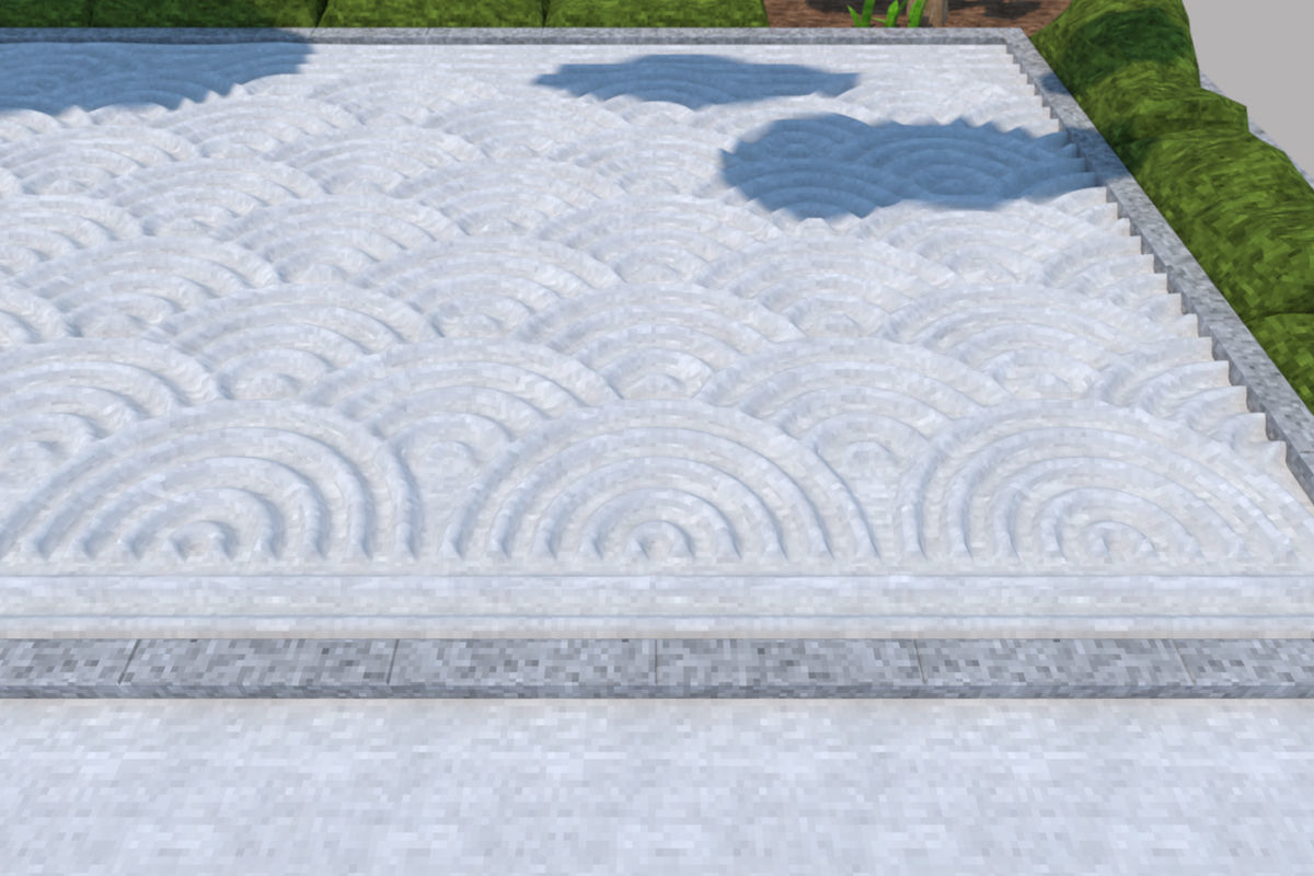 Japanese garden Karesansui pattern Qinghai wave 3D model_5