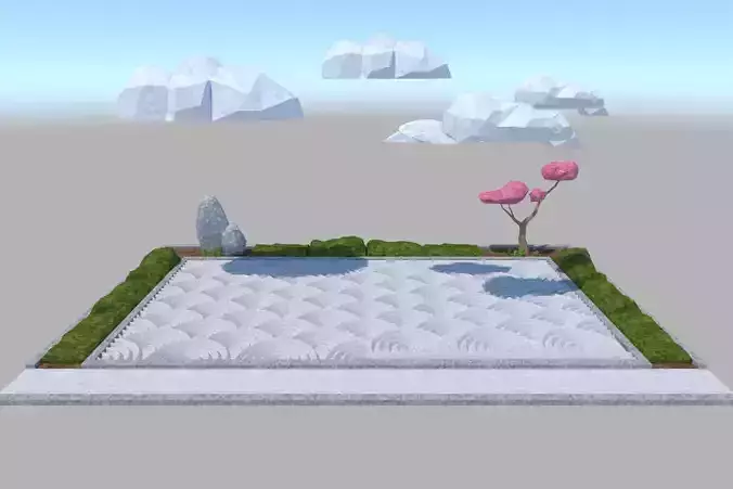 Japanese garden Karesansui pattern Qinghai wave