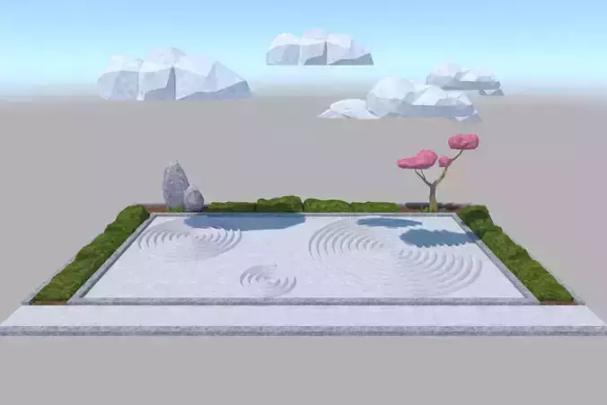 Japanese garden Karesansui pattern Swirl