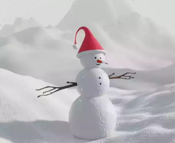 SNOWMAN wearing santa hat