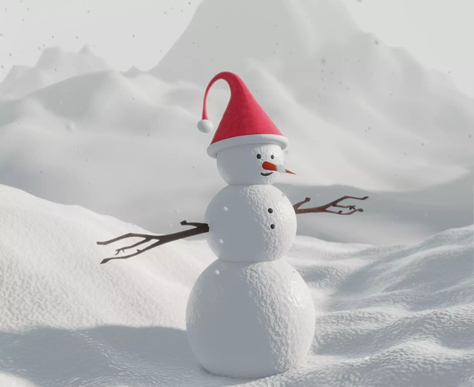 SNOWMAN wearing santa hat Free 3D model