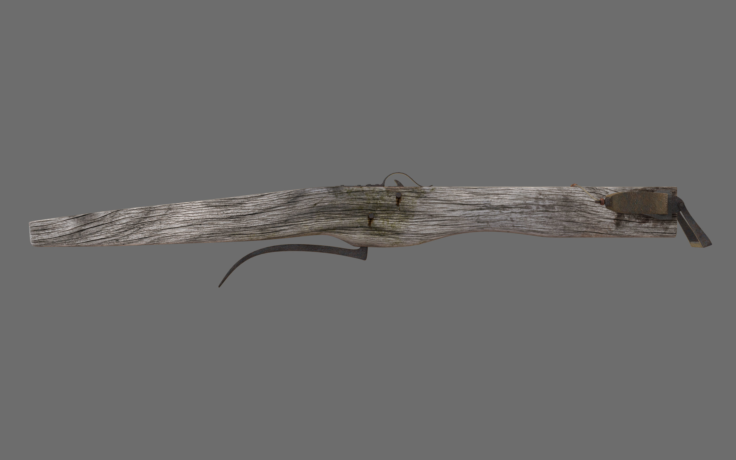 Old Medieval Crosbow Low-poly 3D model_7
