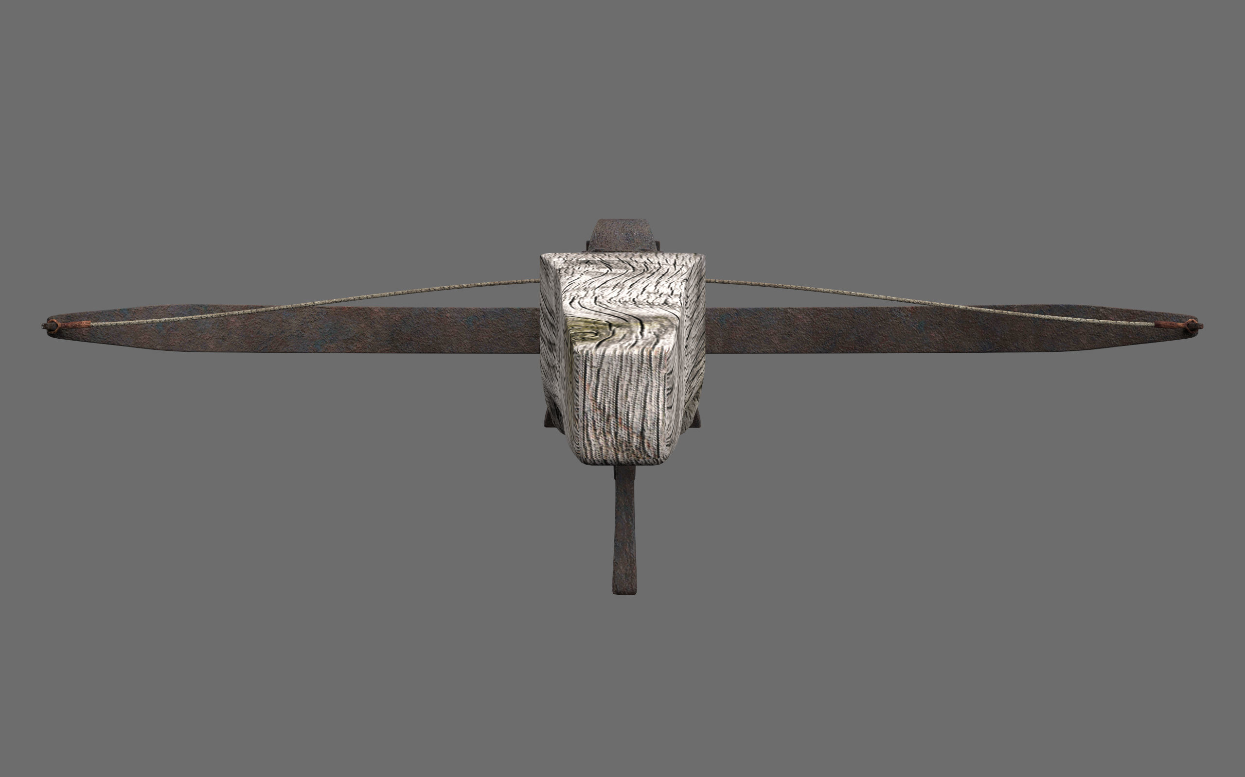 Old Medieval Crosbow Low-poly 3D model_1