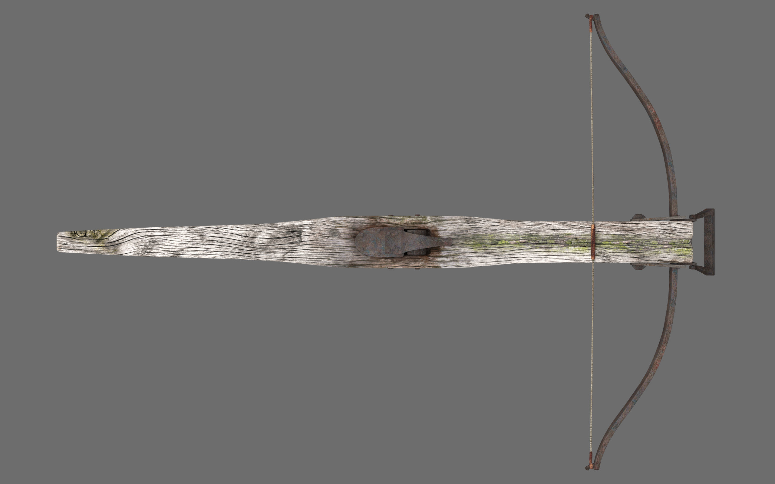 Old Medieval Crosbow Low-poly 3D model_3