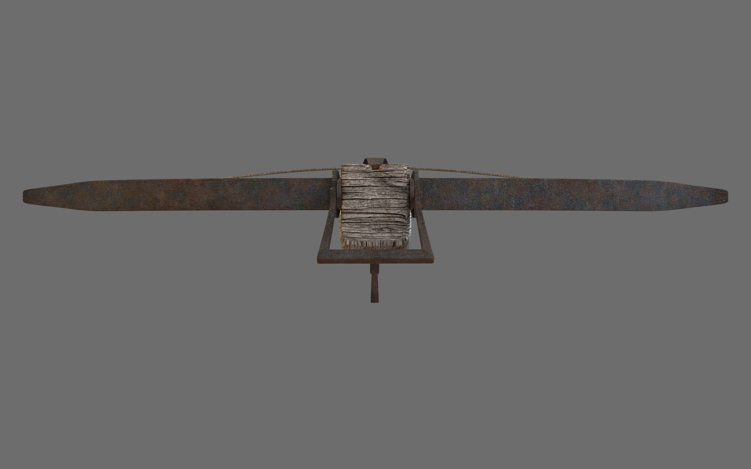 Old Medieval Crosbow Low-poly 3D model_6
