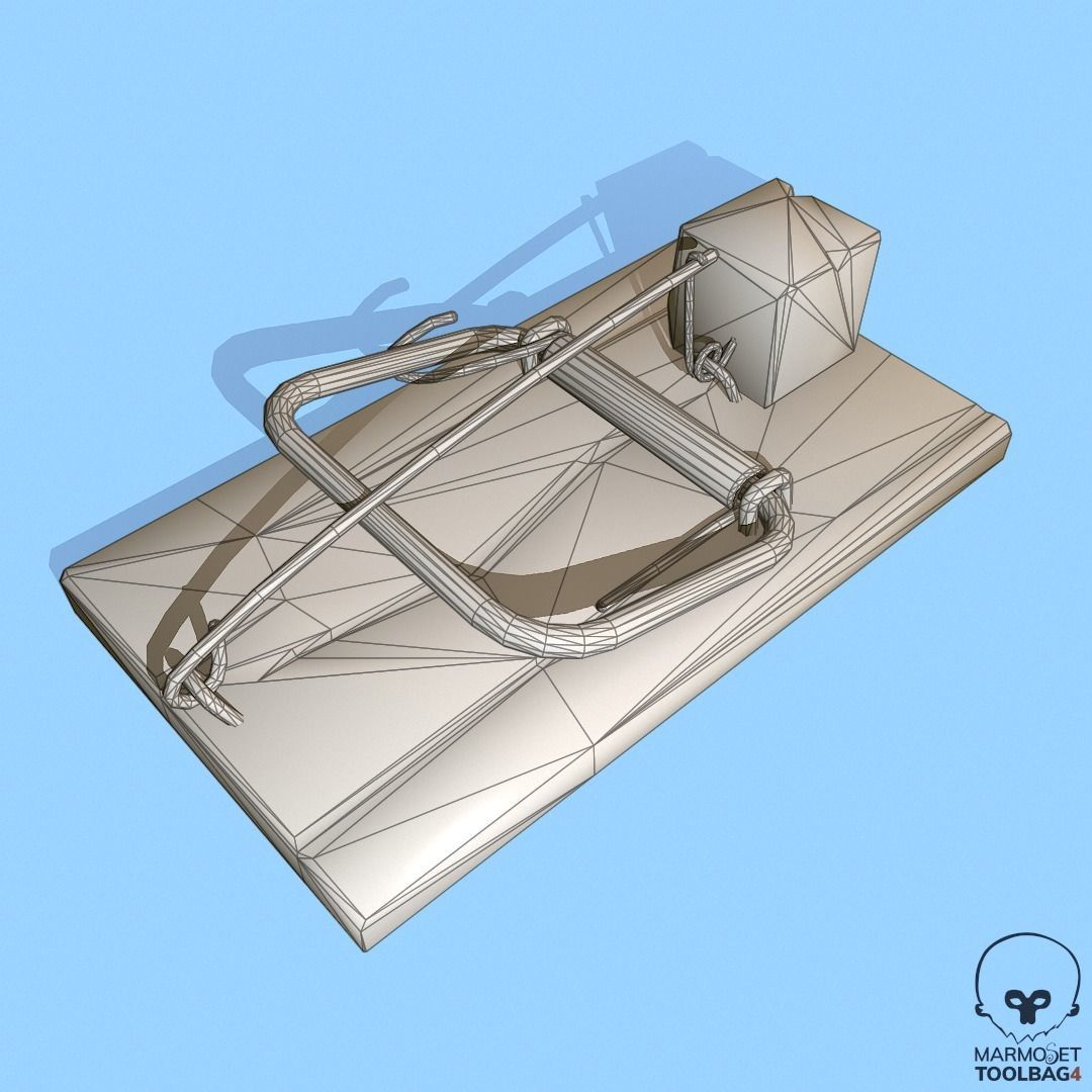 Stylized Mouse Trap Low-poly 3D model_5