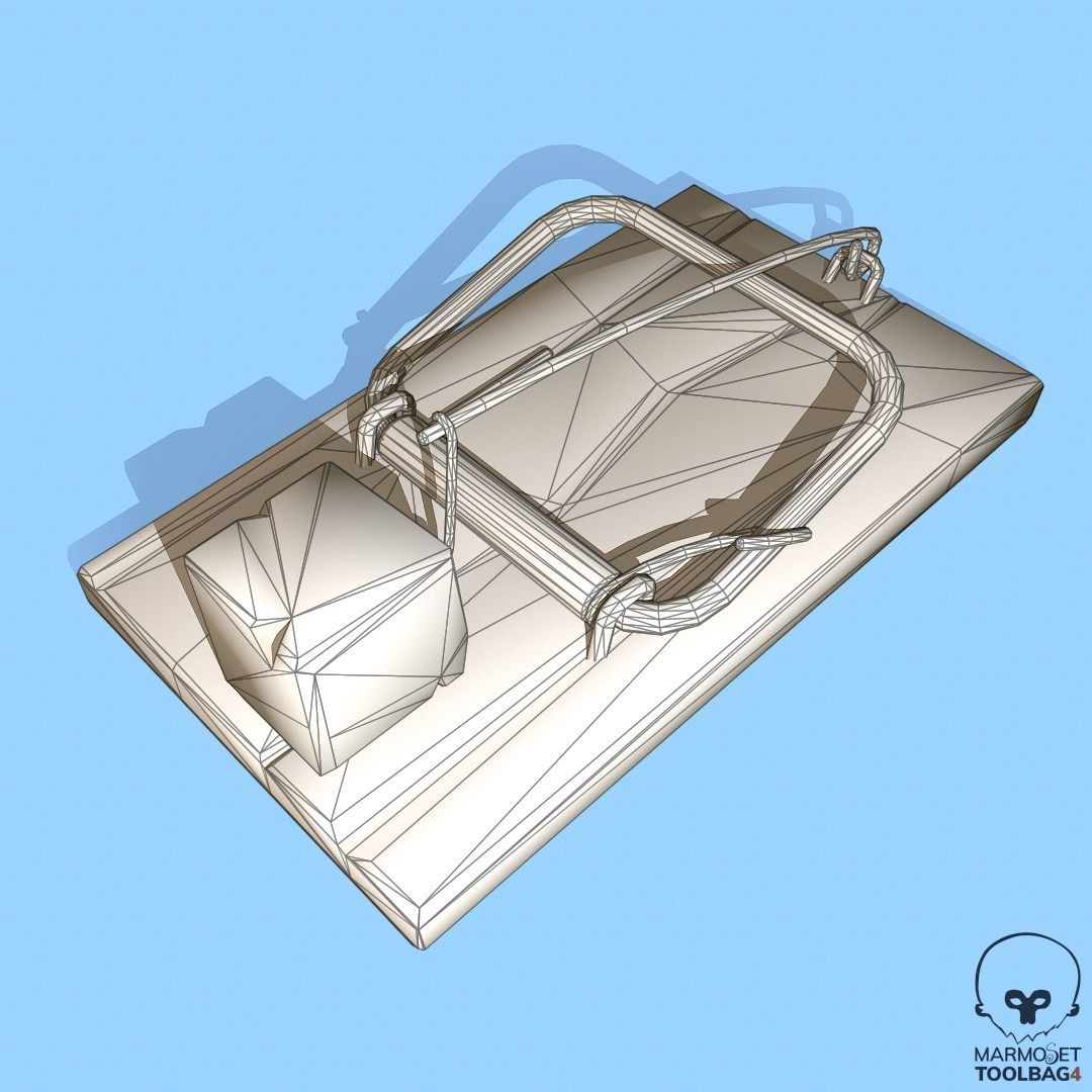 Stylized Mouse Trap Low-poly 3D model_6