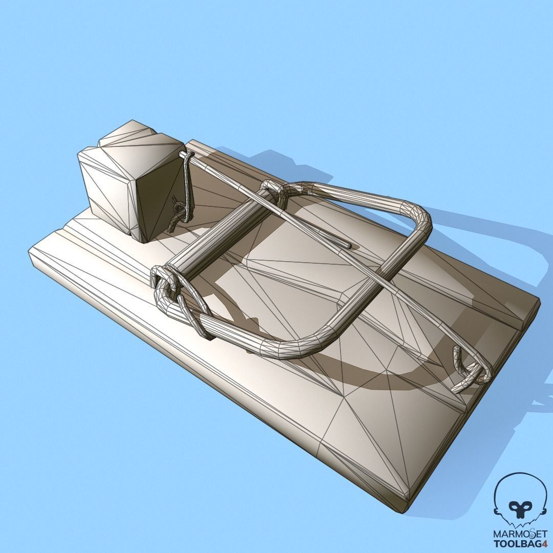 Stylized Mouse Trap Low-poly 3D model_7