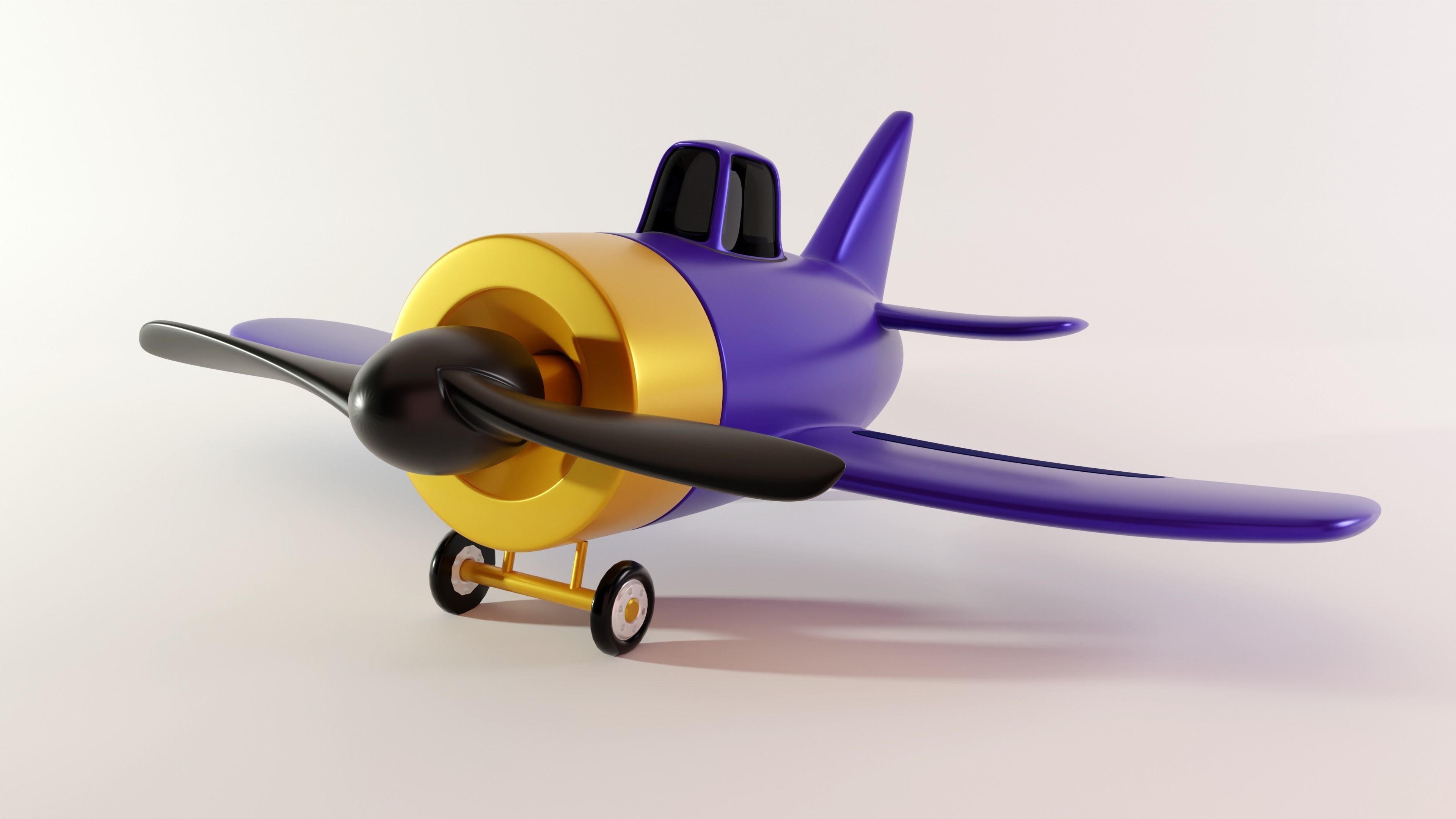 Toy Airplane 3D model_2