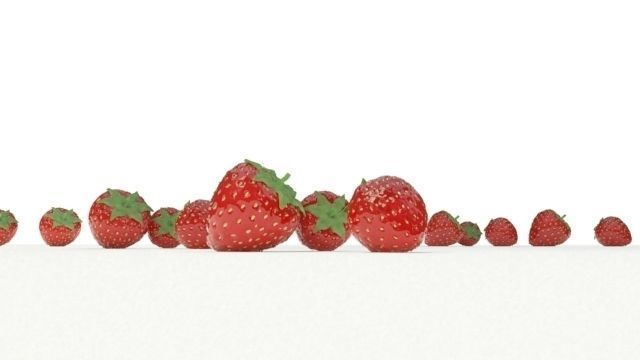 realistic strawberry Low-poly 3D model_9