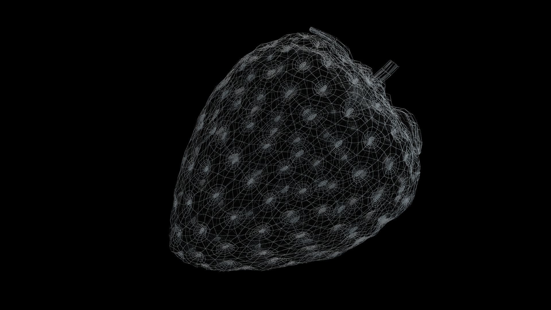 realistic strawberry Low-poly 3D model_7