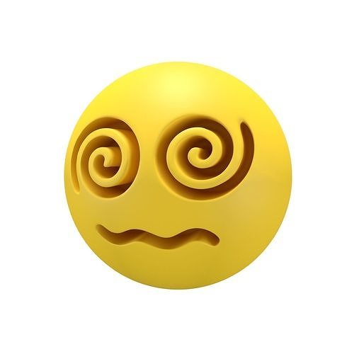 Face with Spiral Eyes v2 001 Low-poly 3D model