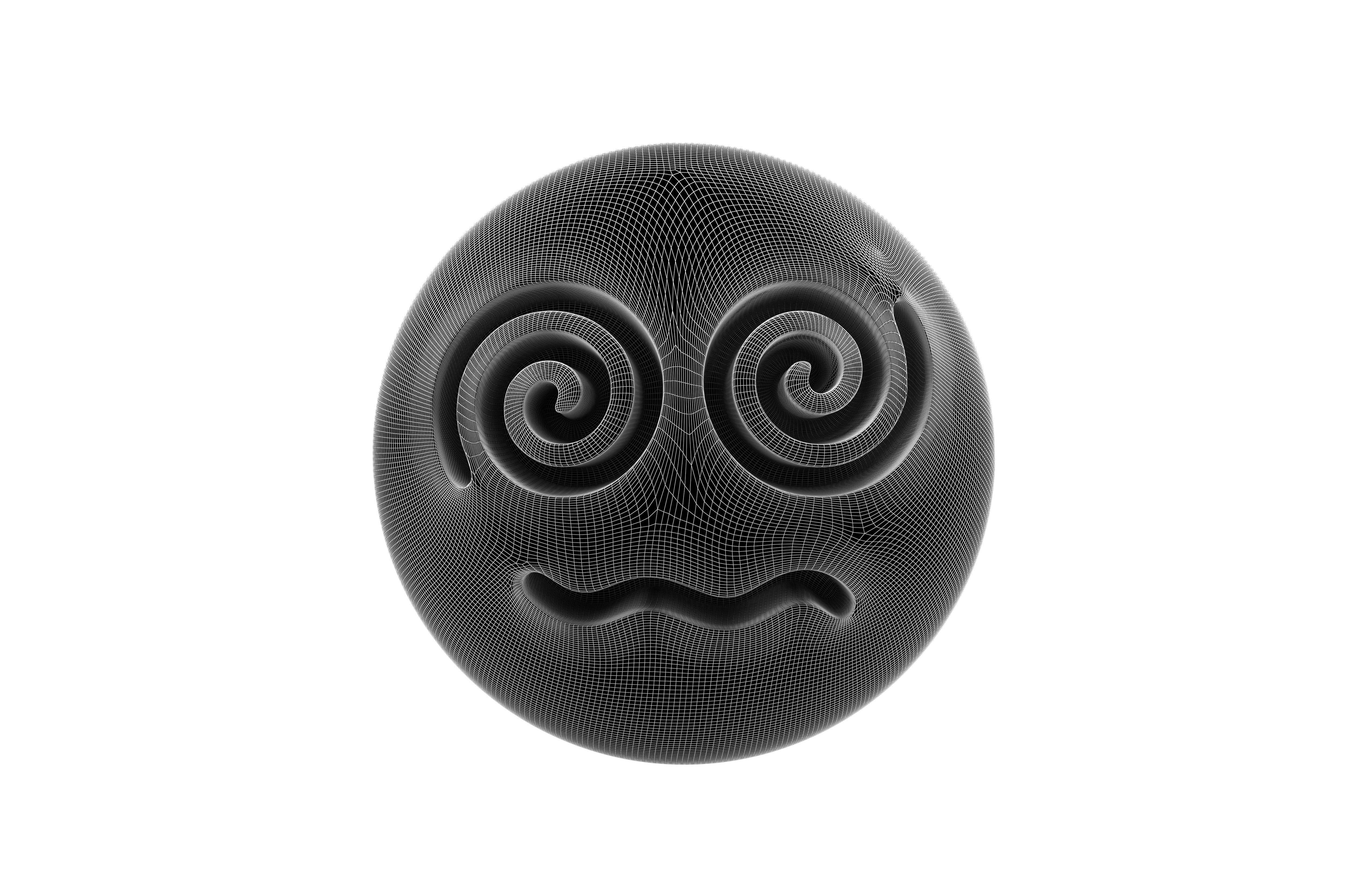 Face with Spiral Eyes v2 001 Low-poly 3D model_6