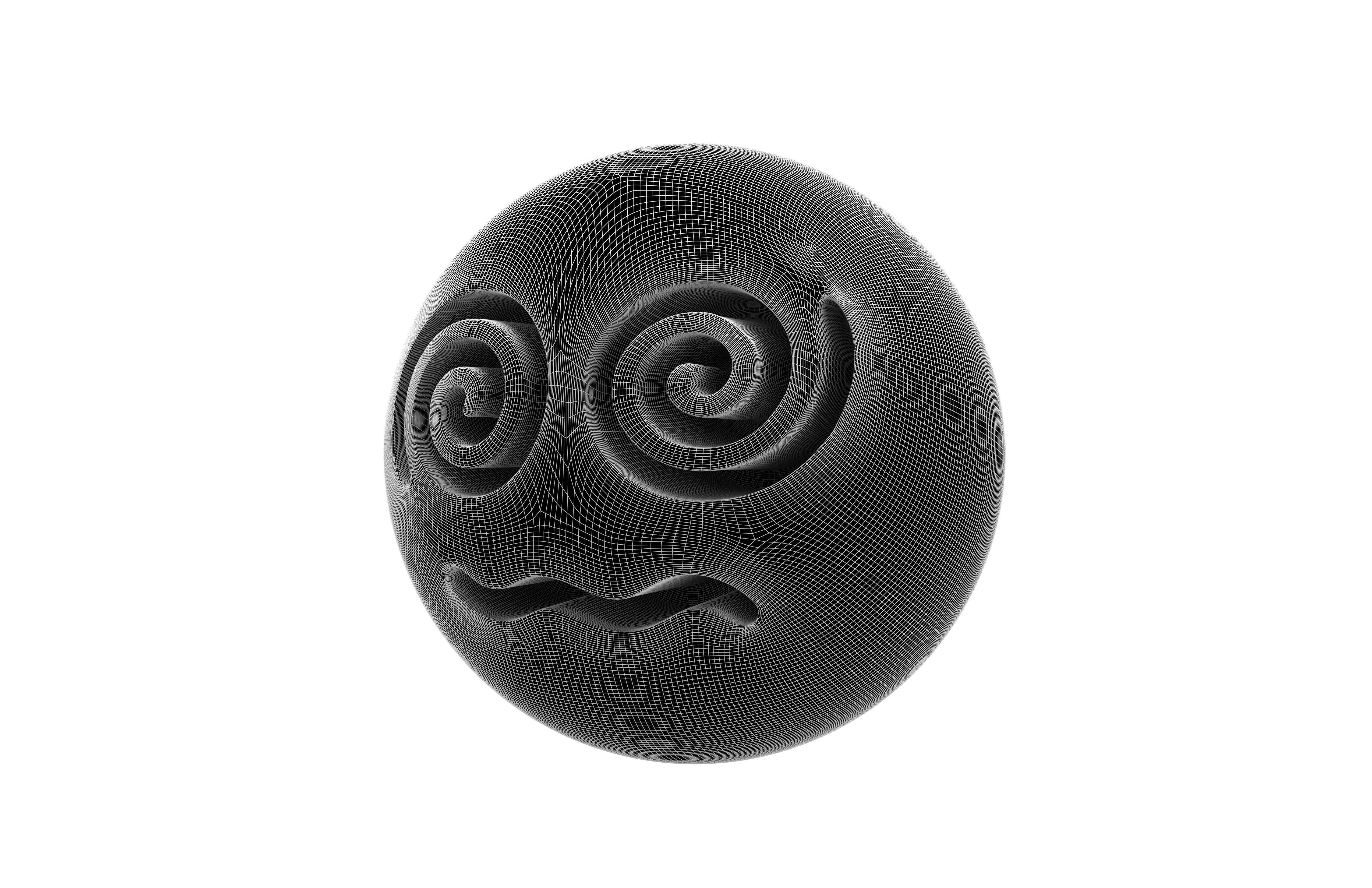 Face with Spiral Eyes v2 001 Low-poly 3D model_5