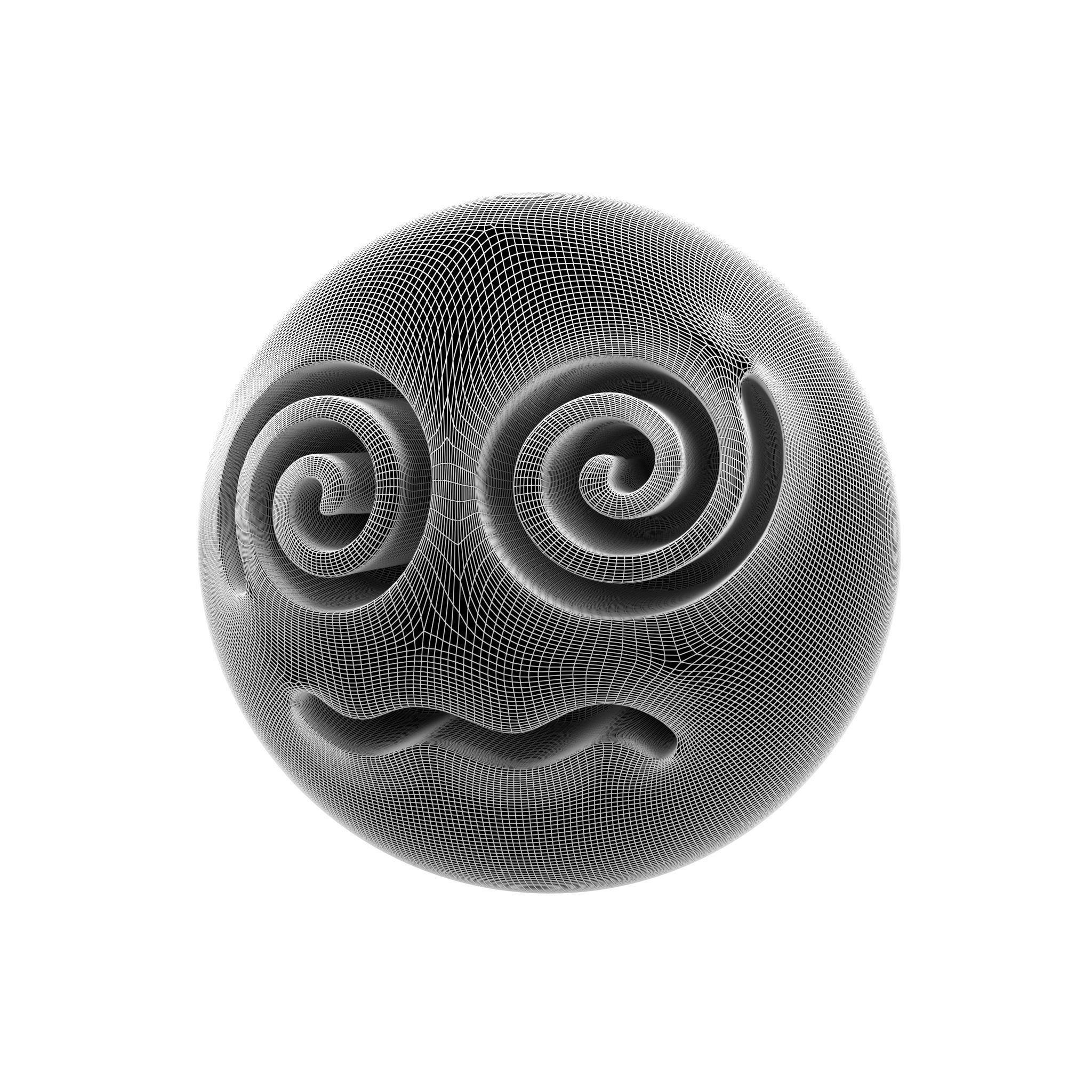 Face with Spiral Eyes v2 001 Low-poly 3D model_4
