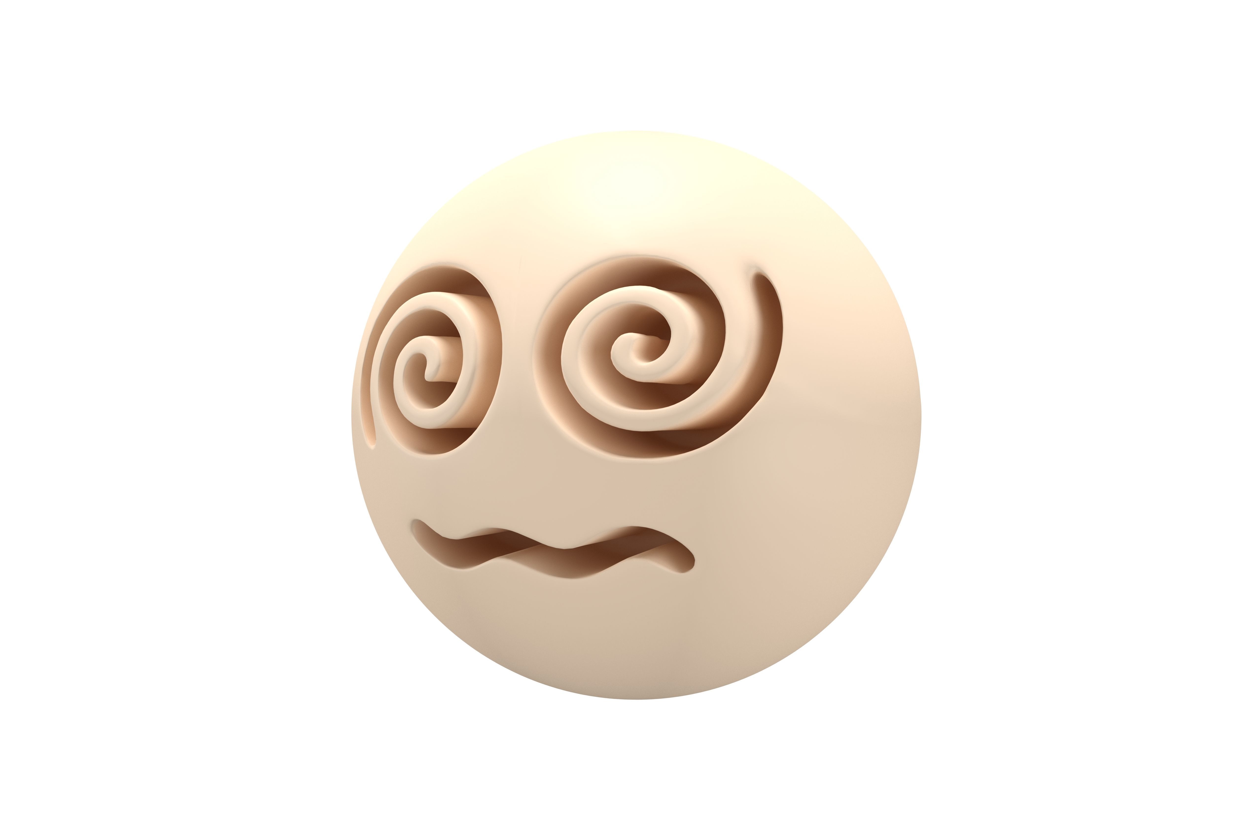 Face with Spiral Eyes v2 002 Low-poly 3D model_1