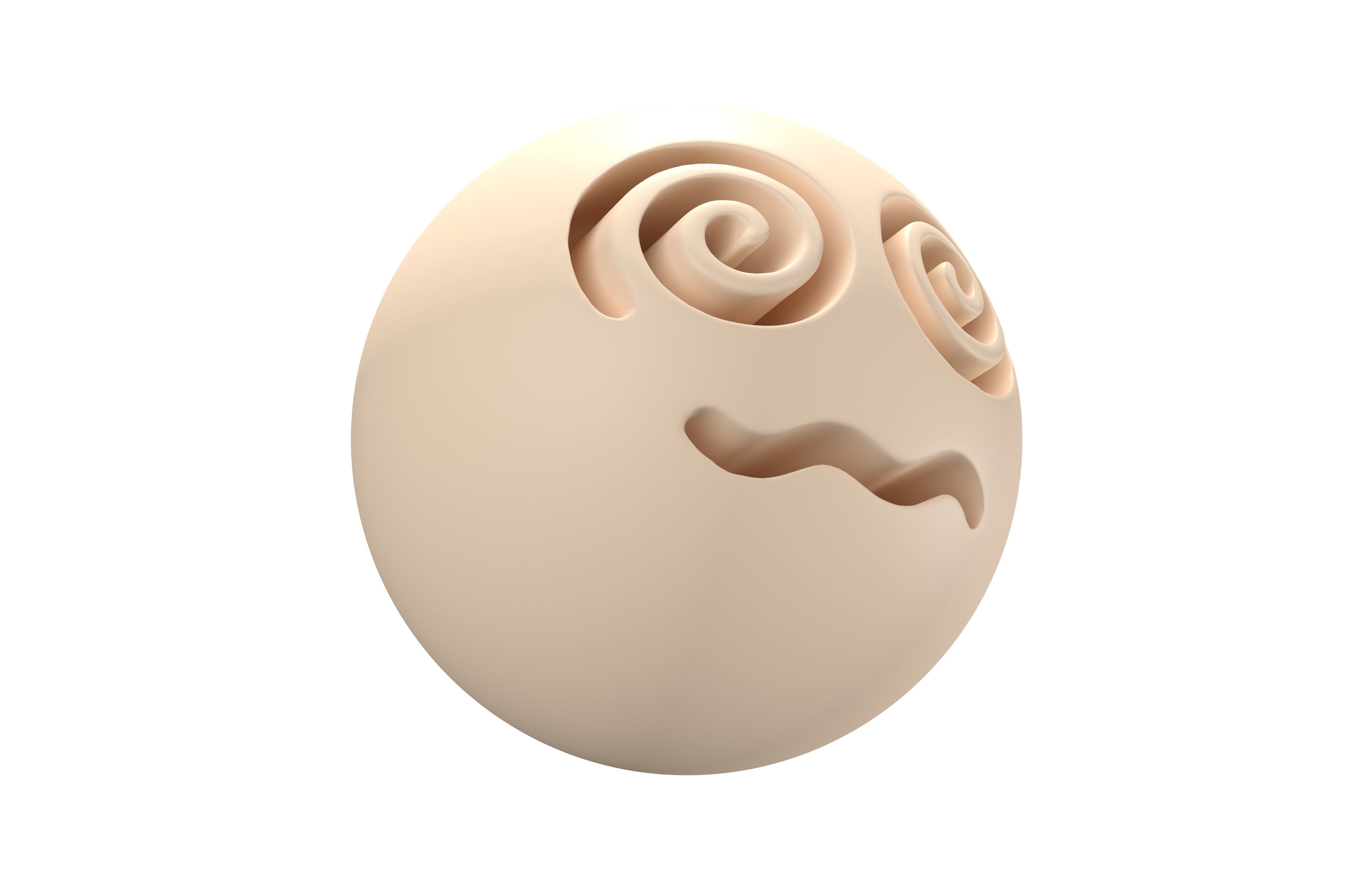 Face with Spiral Eyes v2 002 Low-poly 3D model_3