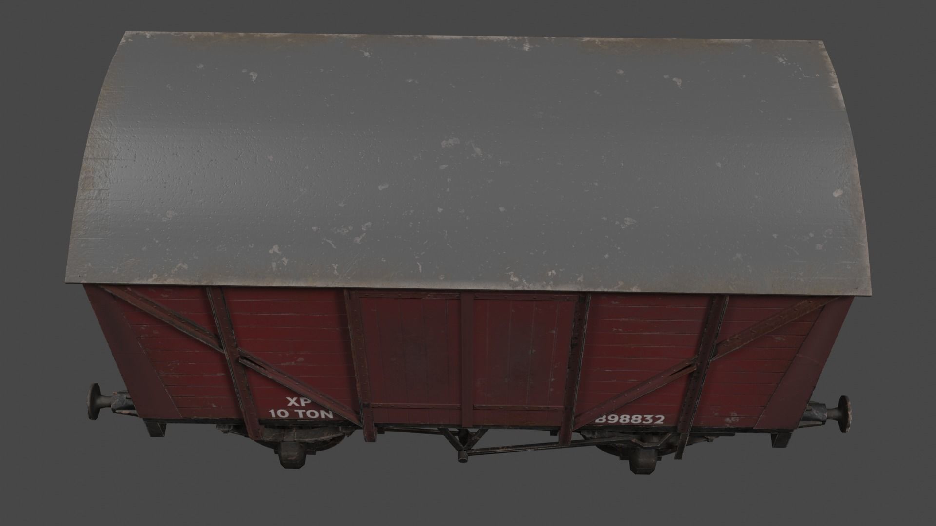 Covered Car Wagon Low-poly 3D model_9