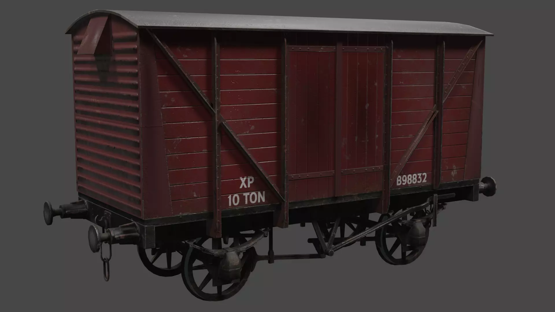 Covered Car Wagon Low-poly 3D model_0
