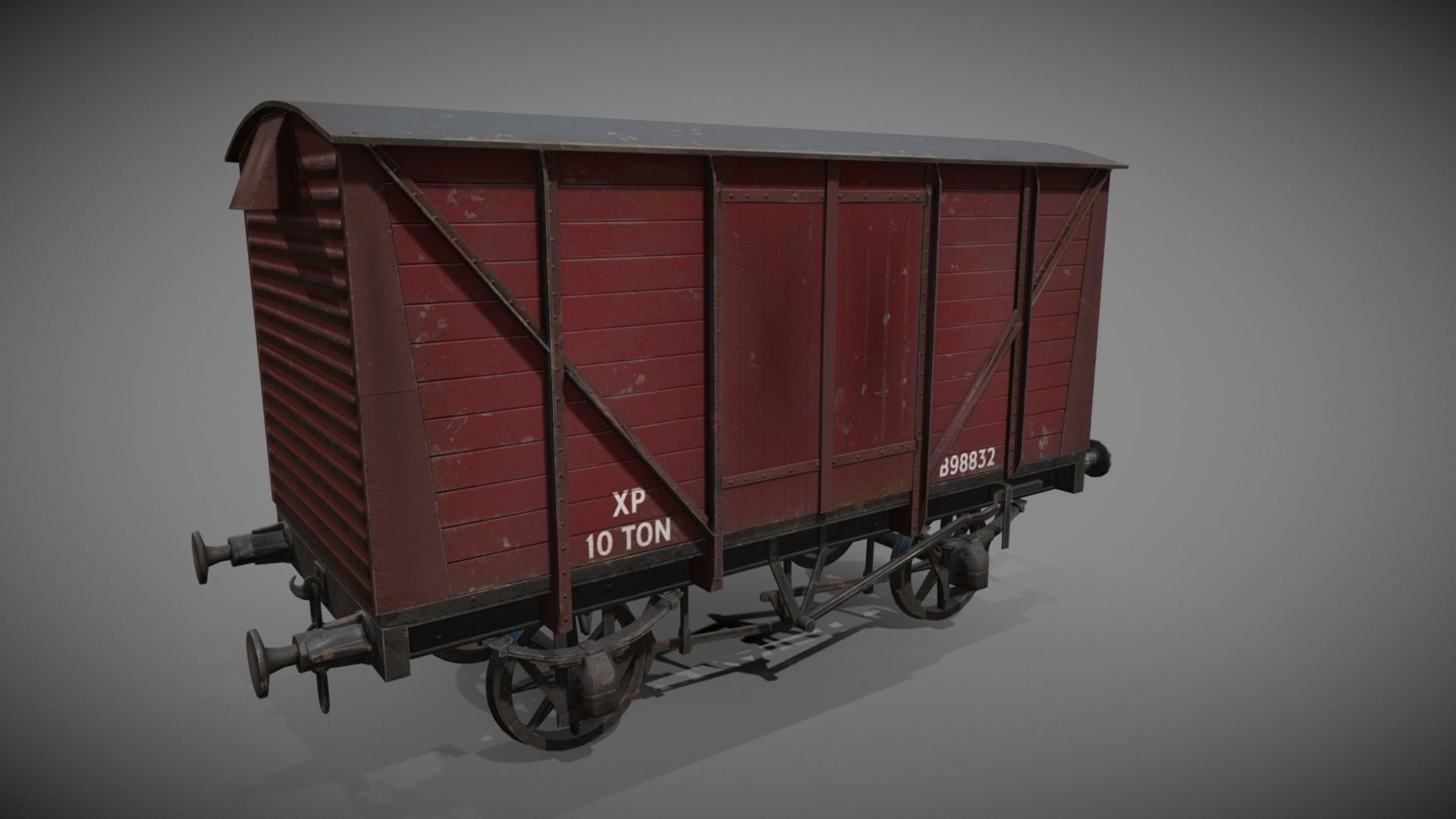 Covered Car Wagon Low-poly 3D model_1