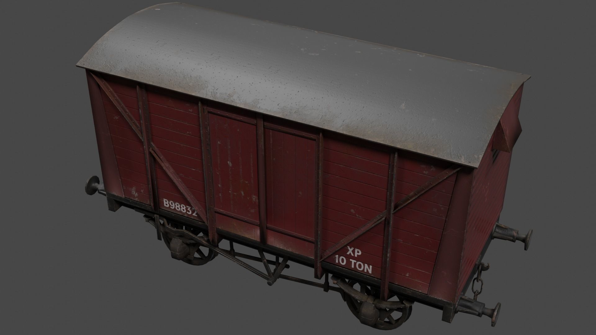 Covered Car Wagon Low-poly 3D model_6