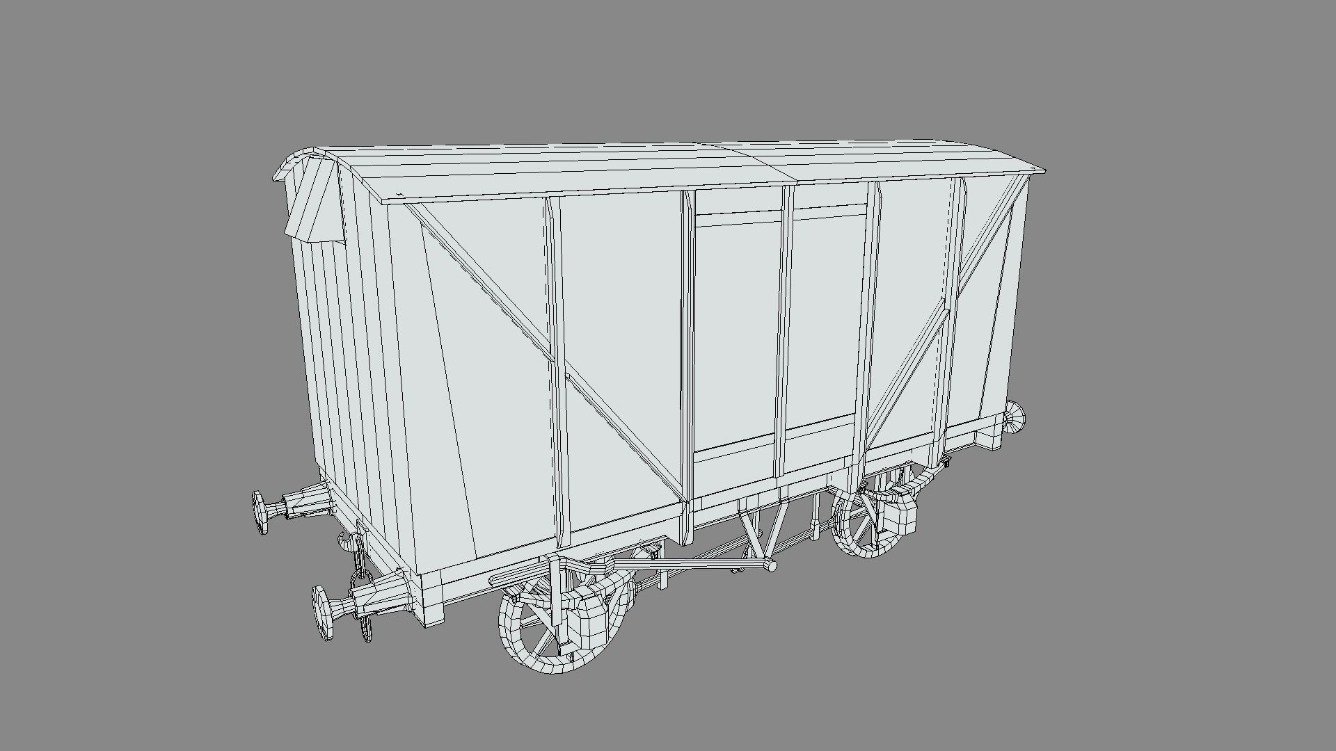 Covered Car Wagon Low-poly 3D model_18