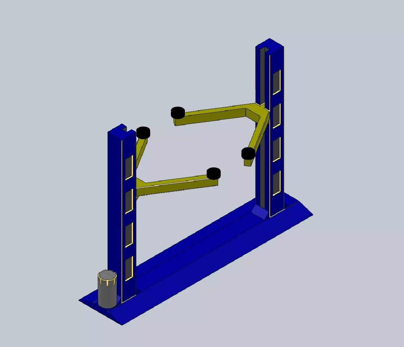 Two column car lift 3D print model_0