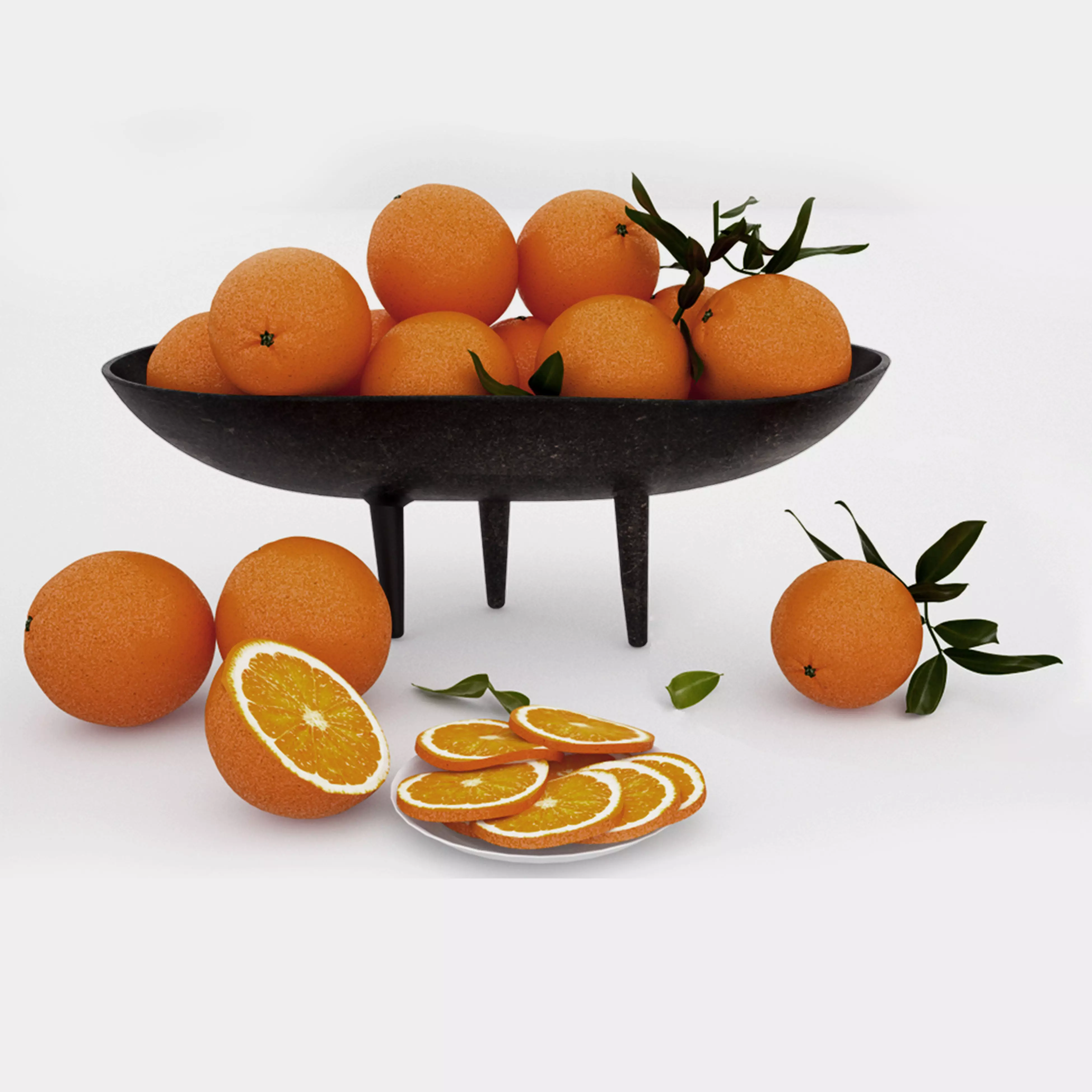 Free 3D model oranges in bowl Free 3D model_0