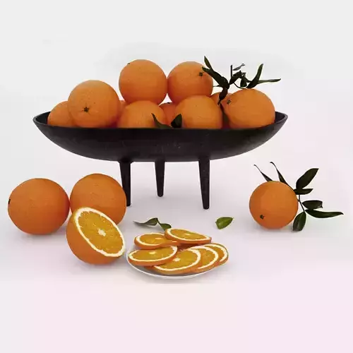 Free 3D model oranges in bowl