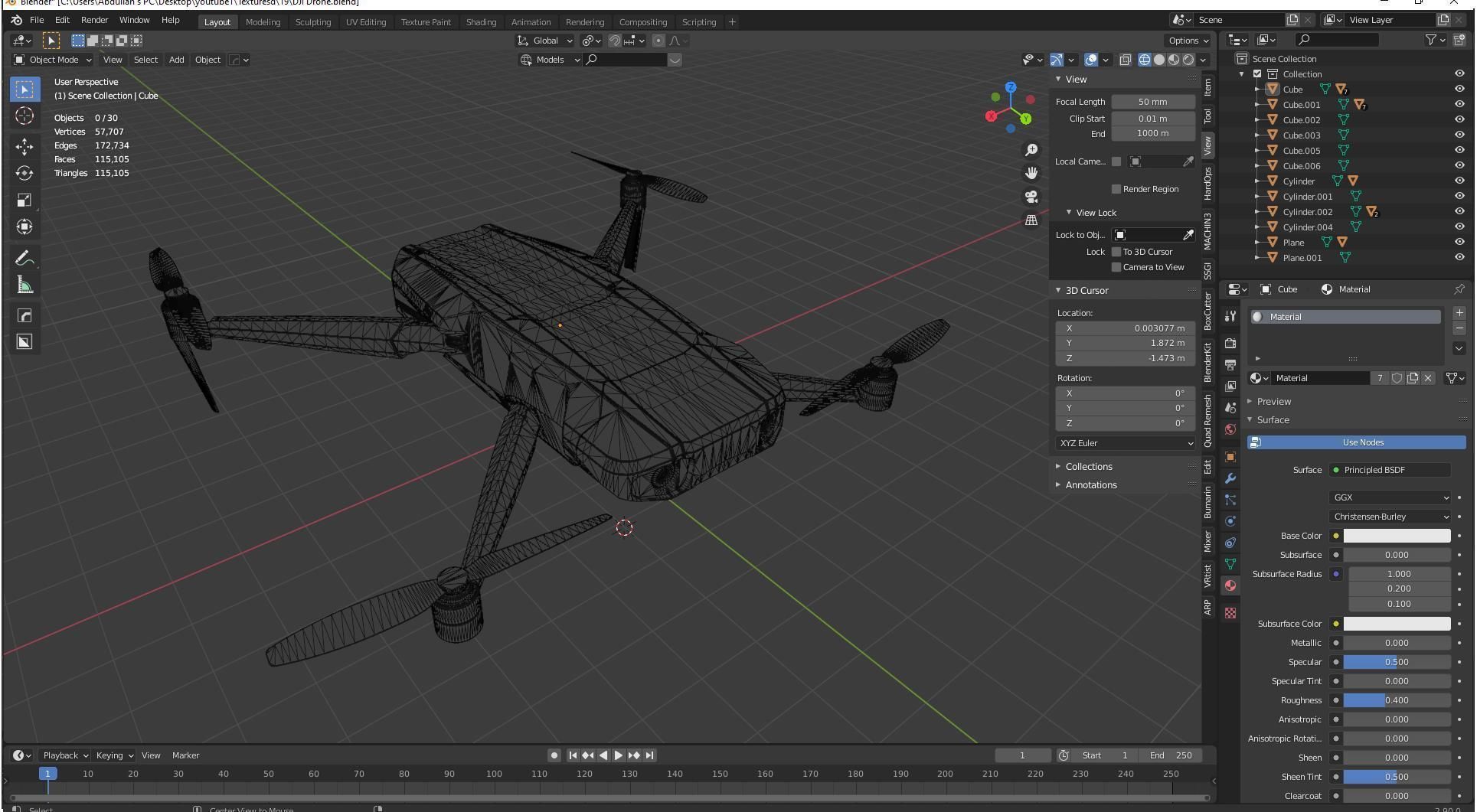 DJI Drone Modelling 3D model_11